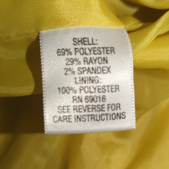 Studio Works Jacket Yellow Woman's Large Button Up Faux Pockets - Picture 4 of 4